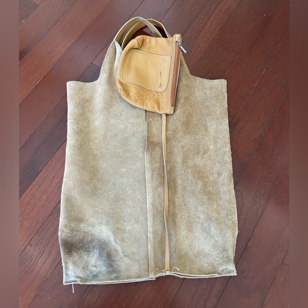 Brown Handmade Soft Leather Tote Bag with a baby bag - Picture 11 of 16